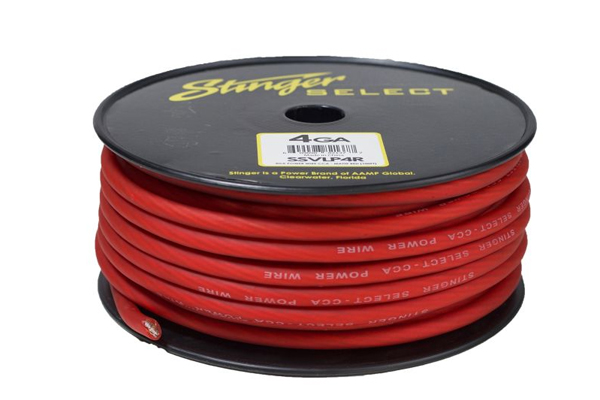  SSVLP4R / Stinger Selct VL Red 4 Ga Matte Power Wire - 100 ft